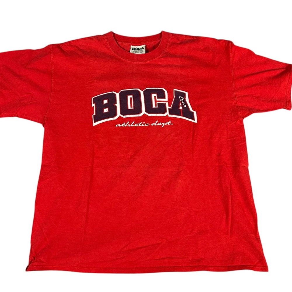Vintage 90's Boca Sports Men's Red T-Shirt Made in Canada XL